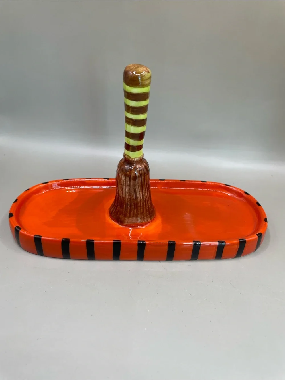 Pier 1 Imports READ Halloween WITCH Broom Salt and Pepper Shakers HOLDER ONLY!!